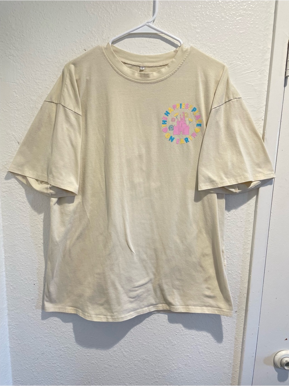 ✨Disney Oversized Pastel Castle Graphic Tee M 🏰💖
